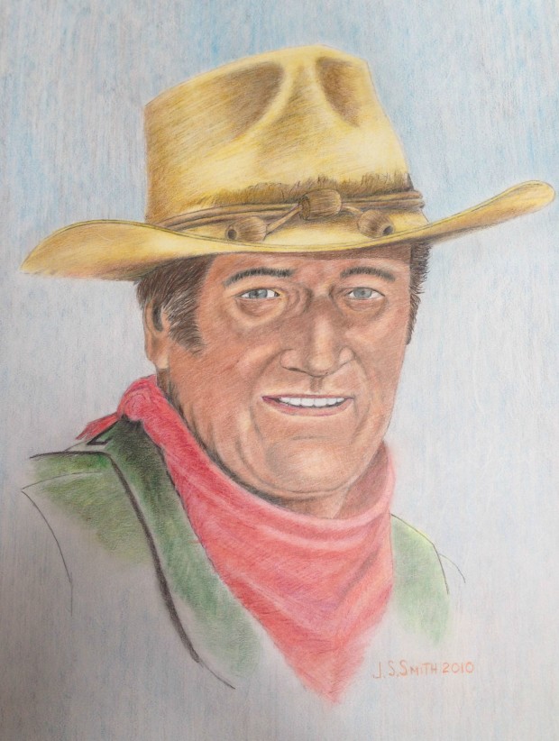 John Wayne art, John Wayne drawing, John Wayne art glasgow, John Wayne