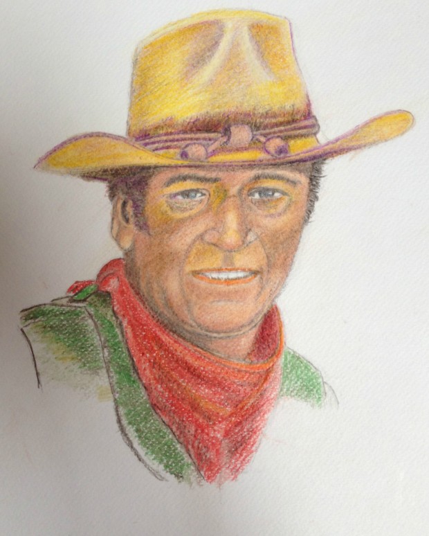 John Wayne art, John Wayne drawing glasgow, John Wayne glasgow art