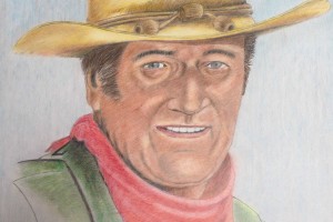 John Wayne art, John Wayne drawing, John Wayne art glasgow, John Wayne